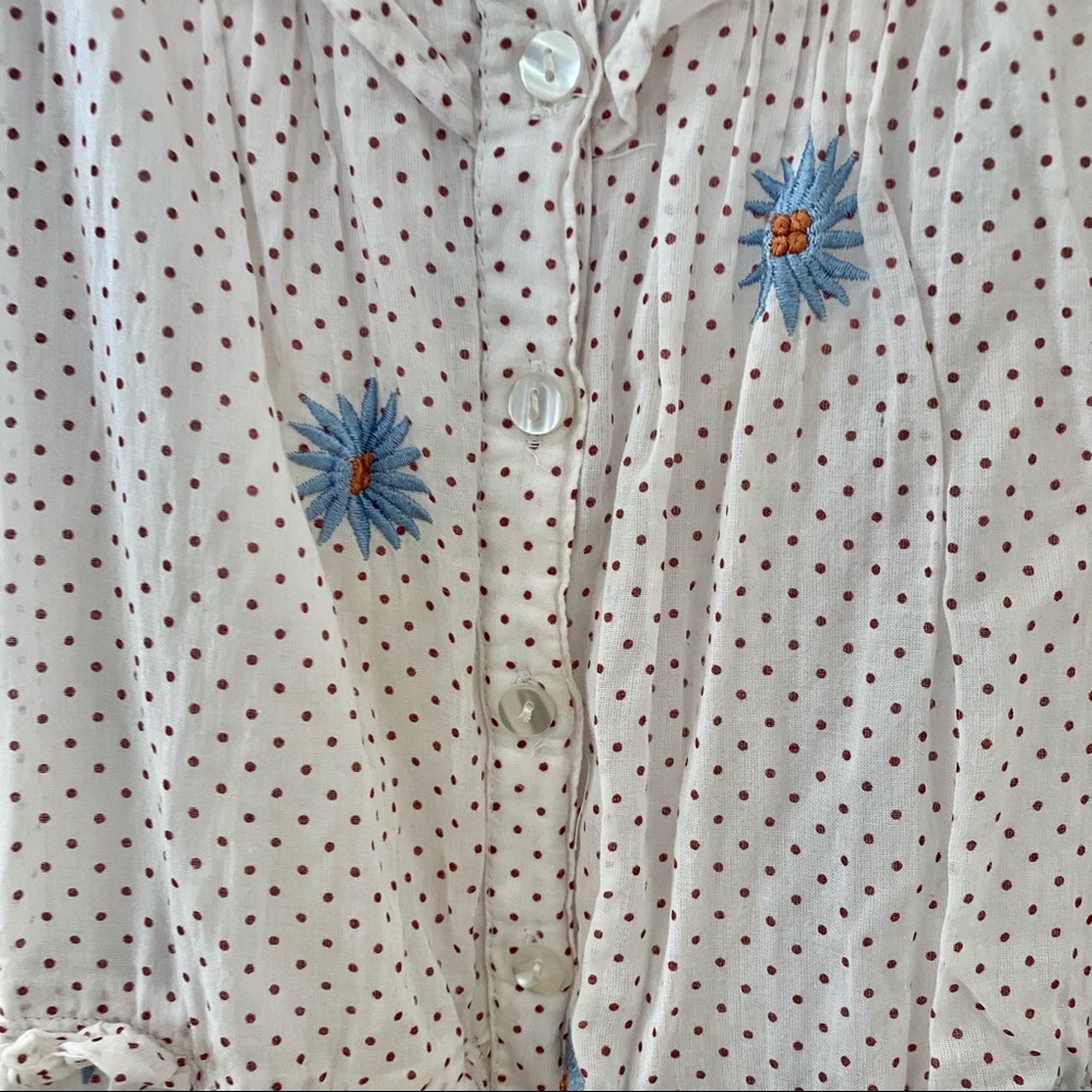 SOLD - Free People Women's Daisy Chain Button Up Midi Dress in White / Ecru - Picture 11 of 13